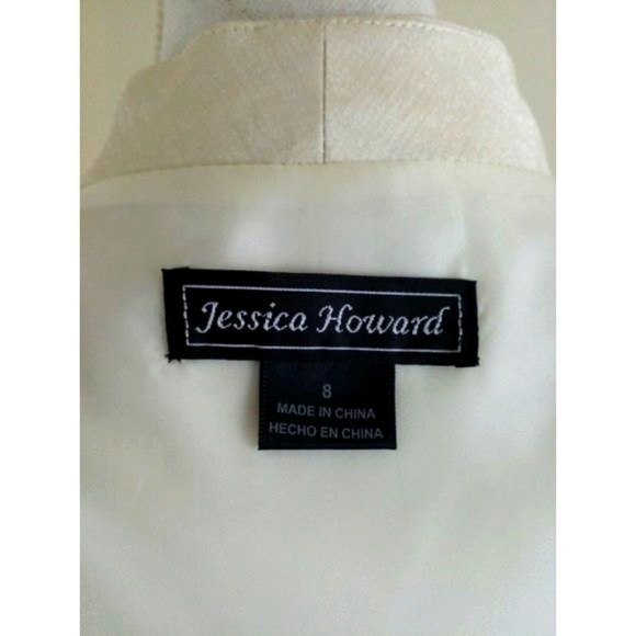 Jessica Howard ~Woman Size 8~Ivory Dress 2 PC. Evening Formal Bolero Jacket NWT - Picture 6 of 12